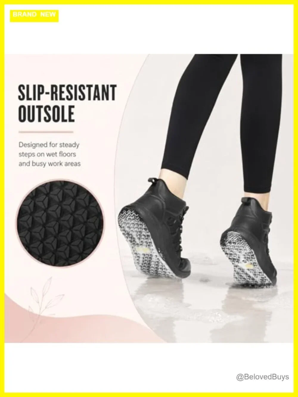 Slip Resistant Waterproof Boots - Comfortable Ankle Support Work Shoes for